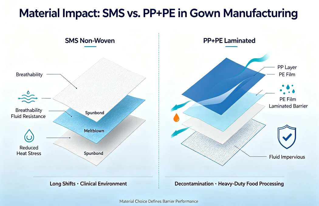 Material Impact: SMS vs. PP+PE in Gown Manufacturing