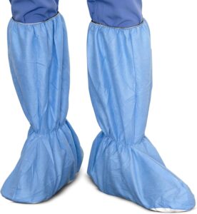 Blue Disposable PP Boot Covers Front View