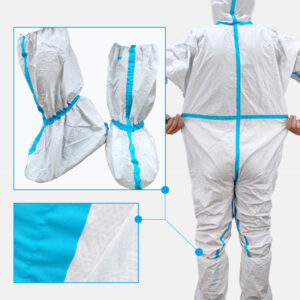 Microporous Disposable Boot Covers with blue ties. 