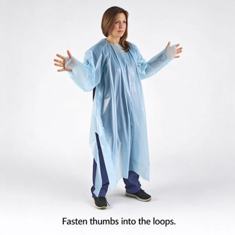 Wearing Step 3:Fasten thumbs into the loops.