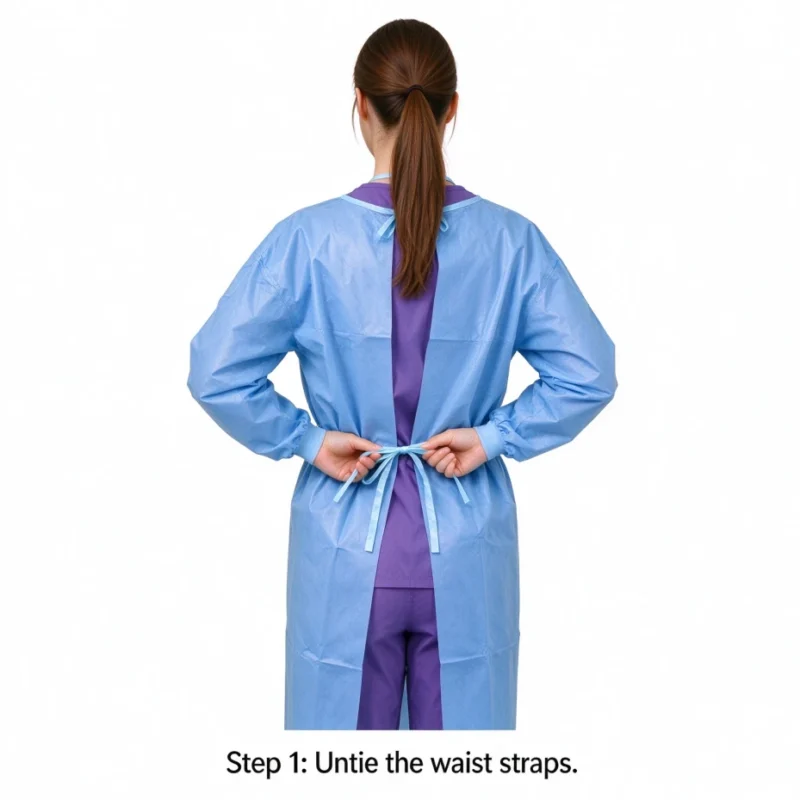 Step 1: Untie the waist straps.
