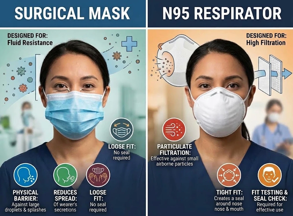 Surgical Mask vs N95 designed differently